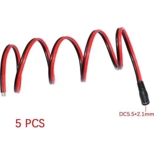 DC Power Pigtail Cable,12V 15A Fmale Connectors for CCTV Security Camera and Lighting Power Adapter by 2.1mm x 5.5mmUltra Thick