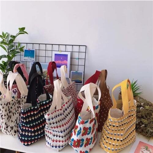 Mini Canvas Tote Bags for Women Eco Cotton Cloth Cute Small Lunch Bag Fashion Printing Handbags Kids Striped Food Bag Pack Bag