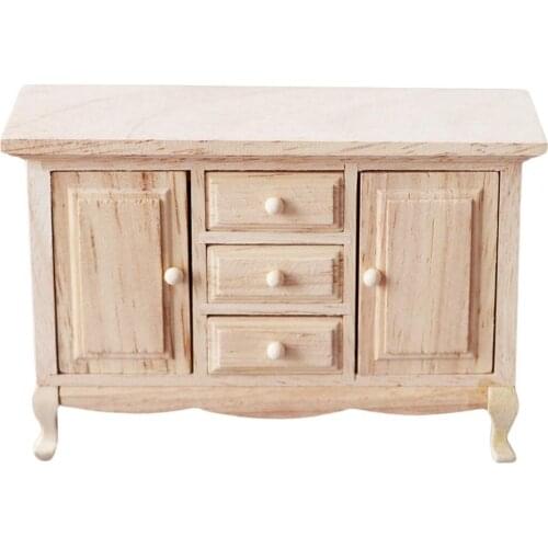 Mini Simulated Wooden Cabinet Dollhouse Figurine Model Toy Realistic Doll House Miniatures Figurines 1/12 Dollhouse Accessories