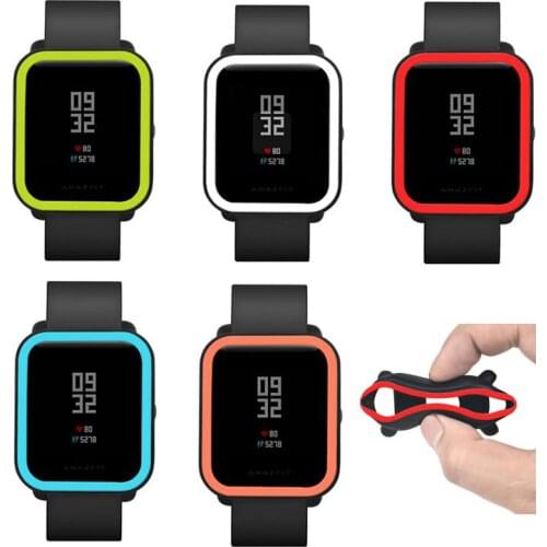 Soft Silicone Case for Xiaomi Huami Amazfit Bip Bit Pace Youth Watch Protector Frame Cover Shell for Amazfit Bip Accessories