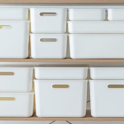 LHS Desktop organizer jewelry for cosmetics Simple white storage box Desk organizer Sundries makeup clothes storage rectangle