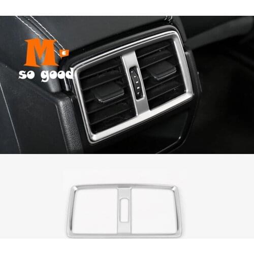 Stainless Black/Blue/Sliver 2017 2018 For Skoda Karoq Car Back/Rear Air Conditioner Outlet AC Vent DecorCover Trim Accessories