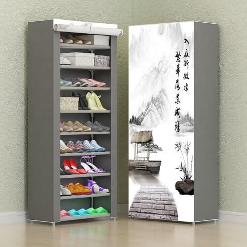 New Simple Assemble Shoe Rack Multilayer Nonwoven Storage Living Room Shelvers
