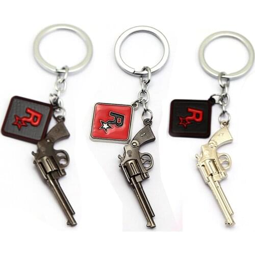 New Reddead Keychains 3D Gun For Men Car Toy Metal Key Ring Holder Key Chain Chaveiro Jewelry