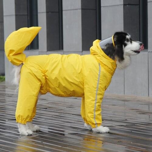 Pet it all-inclusive tail big dog raincoat golden hair Alas large dog pet poncho outdoor supply spot