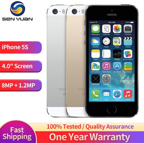 Original Apple iPhone 5S 4G LTE CellPhone Unlocked 1GB RAM 16GB/32GB/64GB ROM iCloud IOS WIFI Fingerprint Dual Core Mobile Phone