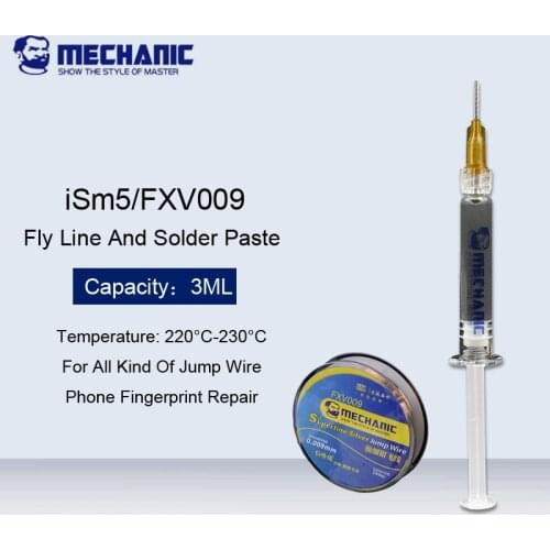 MECHANIC Phone Repair Fly Line Special Solder Paste + 0.009mm Superfine Silver Jump Wire For Phone Fingerprint Repair Welding