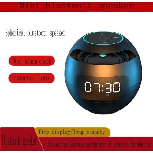 Portable mini speaker wireless bluetooth speaker dual alarm clock LED TF card mini speaker bluetooth 5.0 outdoor travel speake