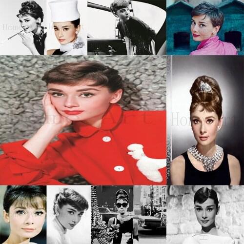 Audrey Hepburn Poster Clear Image Wall Stickers Home Decoration High Quality Prints White Coated Paper home art Brand
