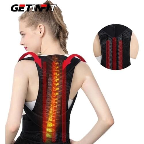 Getinfit Children Adult Male Female Adjustable Magnetic Posture Corrector Spine Back Shoulder Lumbar Brace Support
