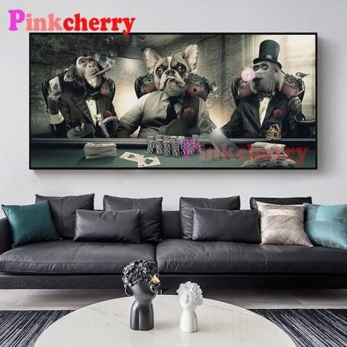 Triptych diamond painting smoking Glasses Music Hip Hop Monkey Large Wall Art Full Square diamond mosaic Modern Picture