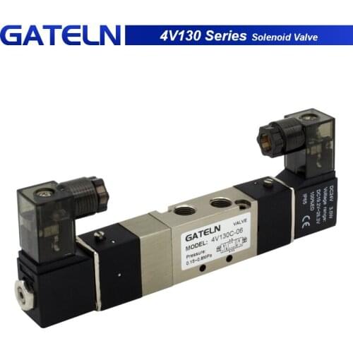 Air Solenoid Valves 4V130C/E/P-06 3 Position 5 Port 1/8" Pneumatic Control Valve DC12V DC24V AC110V AC220V
