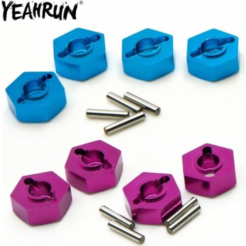 YEAHRUN 12mm Wheel Rim Hex Drive Adapter with Pins for 1/10 RC Crawler Car HSP HPI Tamiya Sakura Upgrade Parts