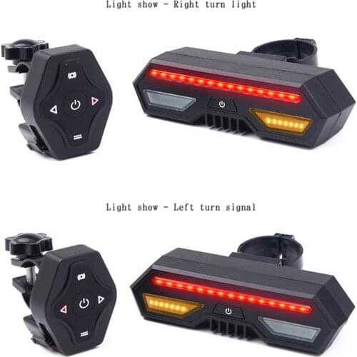 2021 New Bike Taillight Remote Control USB Rechargeable Bicycle Rear Light MTB Road Cycling Turning Signal Warning Lamp
