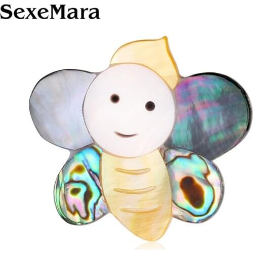 SexeMara Acrylic Brooch Cartoon Bee Women Girl Metal Pins Badges Brooche For Backpacks Clothing Accessories Fashion Jewelry Gift
