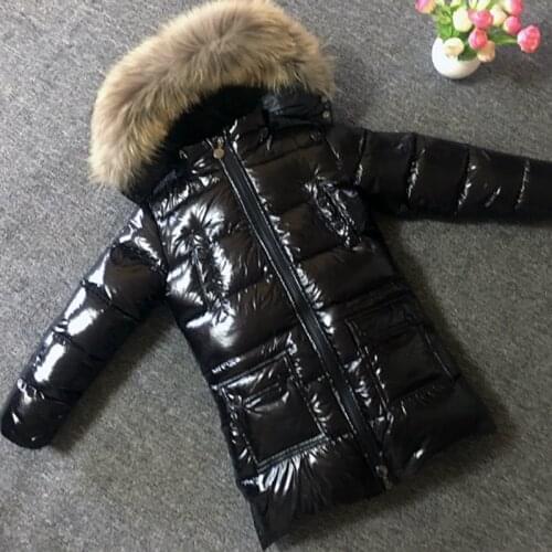 Boy Winter Coat 2019 Childrens Duck Down Jacket Long Thick Kids Winter Jackets Boy Outerwear Natural Fur Collar Girls Park