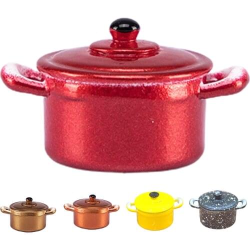 1:12 Dollhouse Miniature Kitchen Utensils Cooking Ware Mini Pot Boiler Pan Doll House Accessories Play Kitchen Toy