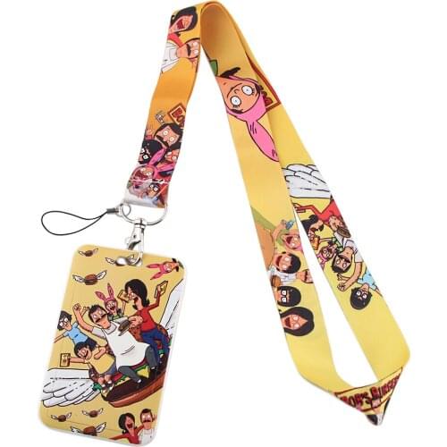 1pcs ZF2558 Cartoon Fashion Lanyards ID Badge Holder Bus Pass Case Cover Slip Bank Credit Card Holder Strap Phone Accessories
