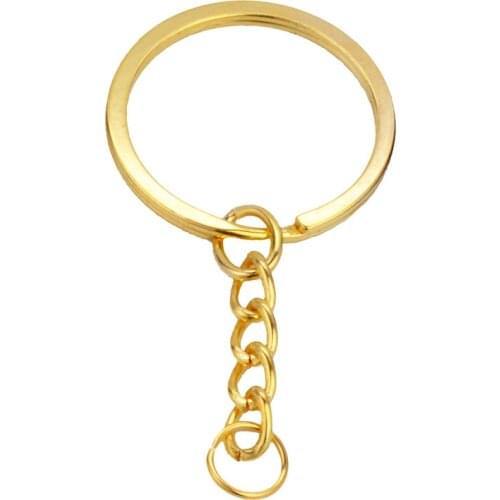 10pcs/lot Key Ring Key Chain Gold Rhodium Antique Bronze 60mm Long Round Split Keychain Keyrings Jewelry Making Bulk Wholesale