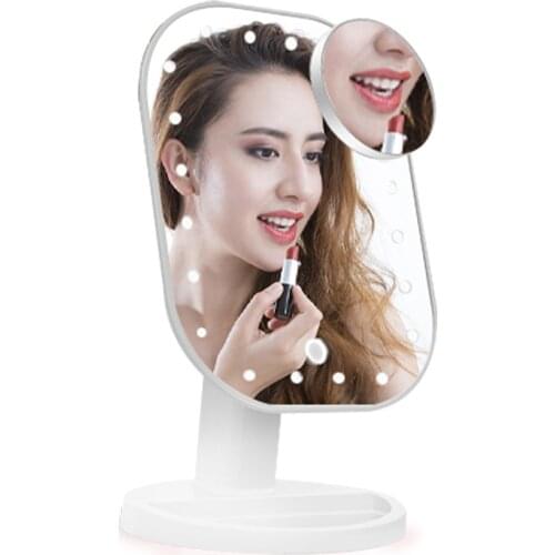 10X Magnifying Makeup Mirror with Led Lights 3 Color Touch Screen Vanity Mirror 360 Degree Rotation Rechargeable Led Mirror
