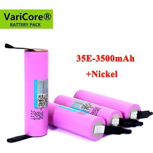 2021 VariCore Original INR18650-35E 3.7V 3500mAh Max 13A Discharge Power Battery For Mobile power batteries+Nickel sheet