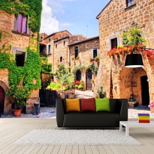 Dropship Colomac 3d Brick Wallpaper Europe Italy Town Street Landscape Nordic Wallpaper Photo Wall Mural Papel Pintado De Pared