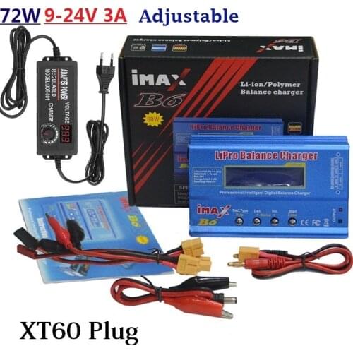 IMAX B6 80W Battery Charger Lipo NiMh Li-ion Ni-Cd Digital RC IMAX B6 Lipro Balance Charger Discharger + 72W Adjustable Adapter
