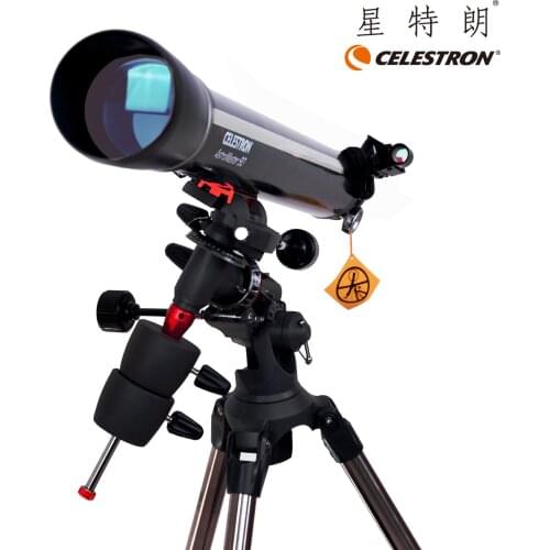 Celestron AstroMaster 90EQ Professional Refractor Astronomical Telescope CG-3 Equatorial Mount Glass Optics with Height Tripod