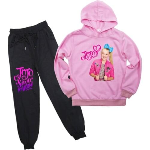 Jojo Siwa Sweatshirt Pants Suit Printing Hoodies for Boys Girls Children Brand Clothes Children Kids Cotton Pullover Slim Tops
