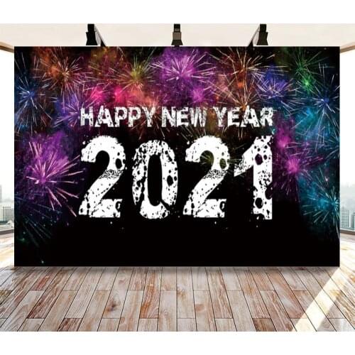 2021 Happy New Year Party Firecrackers Firework Photophone Photo Backgrounds Photography Backdrops For Photo Studio Photozone