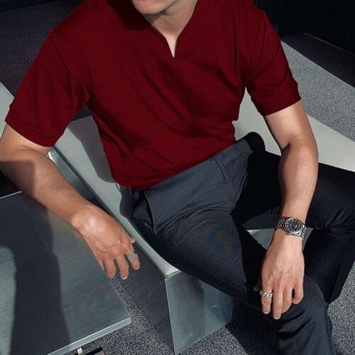 New Fashion Clothing Fitness Mens Sports V neck Short Sleeve T Shirt Men Cotton Slim Fit T-shirt Men Casual Summer Gym Tee shirt