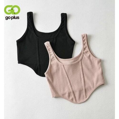 GOPLUS Y2k Crop Top Women Summer Sexy Haut Vetement Tee Shirt Femme 2021 Black Short Tank Tops Camisetas Ropa Mujer C11184