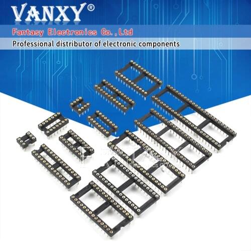 200PCS Round Hole IC socket Connector DIP 6 8 14 16 18 20 24 28 40 pin Sockets DIP6 DIP8 DIP14 DIP16 DIP18 DIP20 DIP28 DIP40