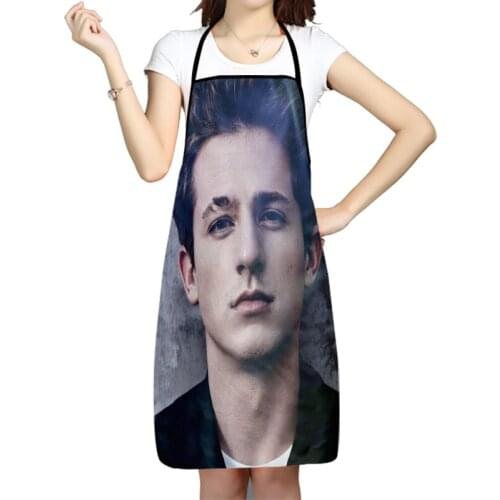 Kitchen Apron Charlie Puth Singer Printed Sleeveless Oxford Fabric Aprons for Men Women Home Cleaning Tools Creative Gifts