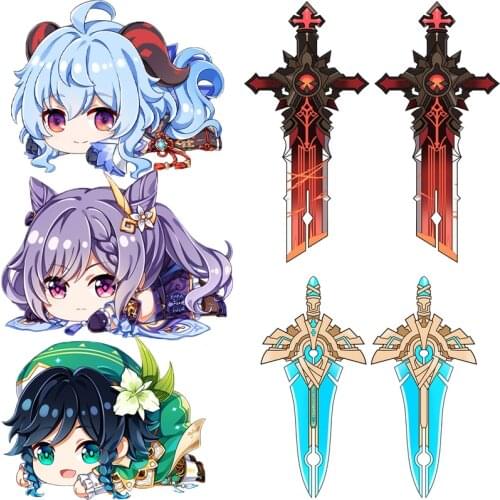 Genshin Impact Lumine Diluc Pillow Doll kawaii Cartoon Venti Paimon Hu Tao Zhong Li Barbatos Cosplay Plush Accessories Pendant