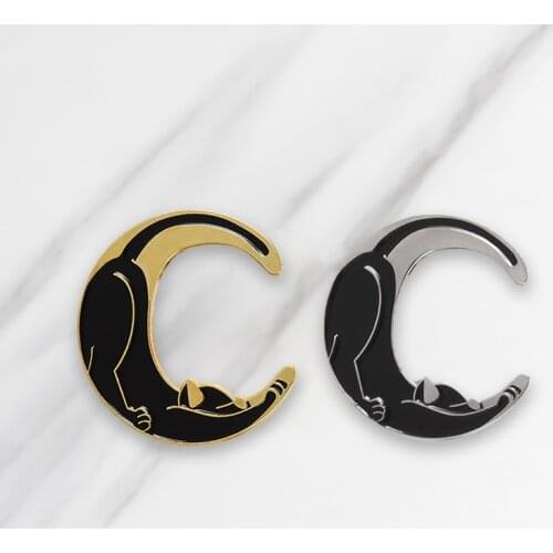 Lazy Cats Enamel Brooch Denim Clothing Backpack Gold Silver Color Lapel Pin Button Badge Cartoon Animal Jewelry Gift for friends