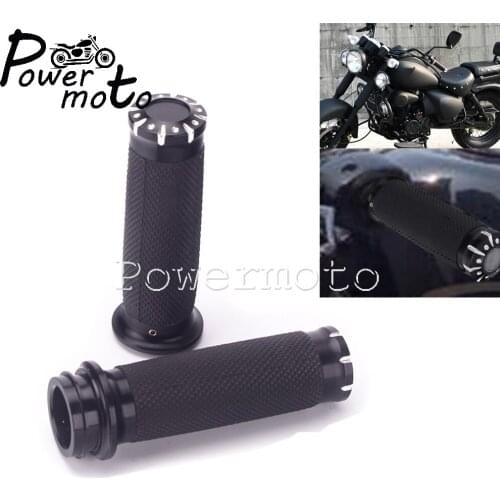 Motorcycle Black 1" Handle Bar Electronic Throttle Handle Control Grip Hand Grip For Harley Dyna Softail Sportster Street Bob