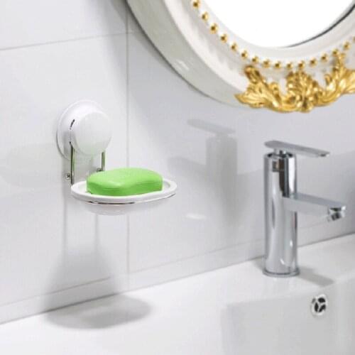 Suction cup soap box double layer soap pallet fashion soap rack wall soap holder