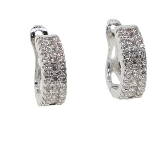 Delicate Gold Color Copper Pins Multicolor Cubic Zirconia Hoop Earrings Womens Fashion Party Jewelry Cobre CZ Brincos cute earr