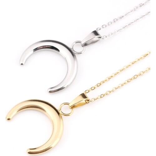 Trendy New Fashion Non-fading Non-rust Stainless steel Crescent Moon Women Chocker Necklaces Femme Pendants Chain 2020 Jewelry
