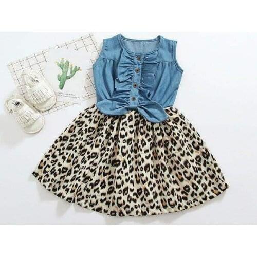 Summer Toddler kids Baby Girl Clothes Leopard Print Dress Princess Party Dresses Cute Child Girl Clothing