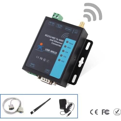 Industrial WIFI Wireless Serial Port Server ModuleRS232 RS485 to WiFi Converter Device TCP UDP HTTPD Network Protocol USR-W600