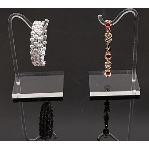 Clear Acrylic Hook-shaped Bangle Bracelet Pendants Chain Jewellery Holder Display Hand Jewelry Organizer Bracelet Hanger Stand