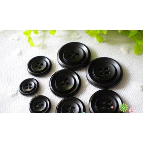 Free shipping 30pcs/lot buttons quality black plastic male suit button overcoat button sweater chain 16mm-30mm