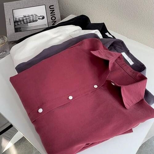 Shirt Womens 2020 Korean top oversize 4XL Womens Tops and Blouses Black Top Chiffon Button Solid Stand blusas femininas 0698