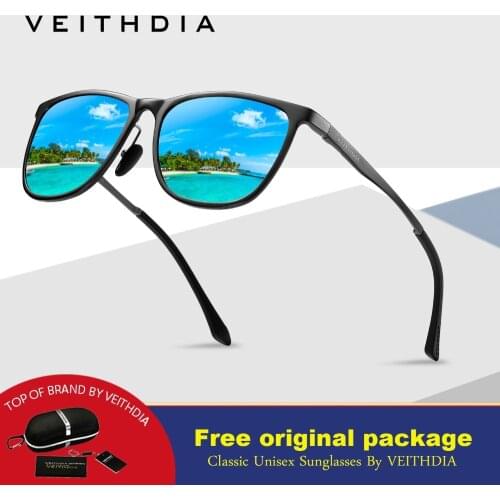 VEITHDIA Retro Aluminum Magnesium Brand Mens Mirror Sunglasses Polarized Lens Vintage Eyewear Driving Sun Glasses For Men 6623