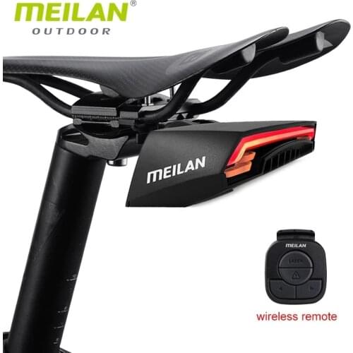MEILAN X5 Bike Brake Light Bicycle Lighting Flash Tail Light Rear Turn Wireless Remote Control Turning Cycling Laser Safe Lights
