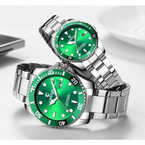 Waterproof luminous watches chronograph watches non-mechanical couple watches gifts for boyfriend wedding gifts for guests