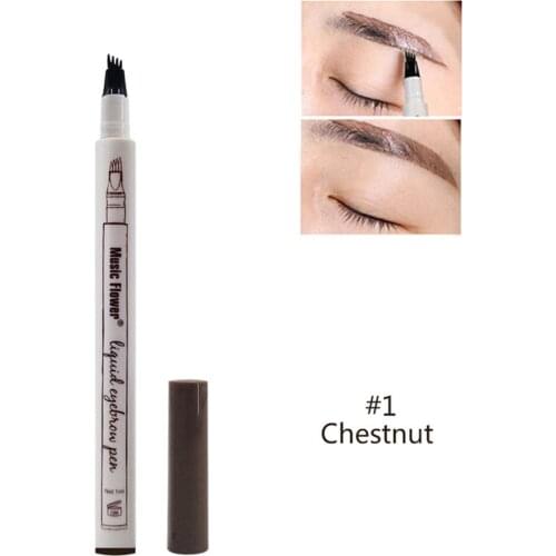 Waterproof Fork Tip Sketch Makeup Pen 3/4 Heads Super Durable Eye Brow Pencil Fork Tip Sketch Enhancer
