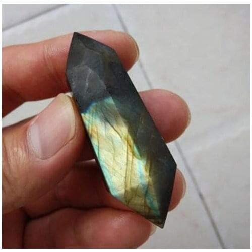High quality 100% natural small labradorite Quartz Crystal wand Healing